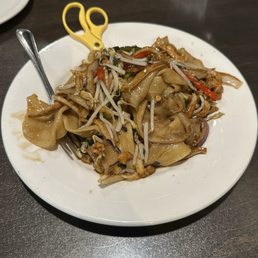 Noodles - can't remember - very good! We got chicken as our protein.