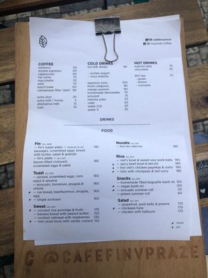 Menu photo 1 Cafefin Prague, PR