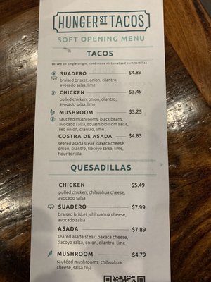 Menu photo 5 Hunger Street Tacos Winter Garden, FL