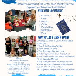 Habla Language Services - Passport to Latin America Spanish Language & Cultural Program starts Sept 16 for Grades 3-8.