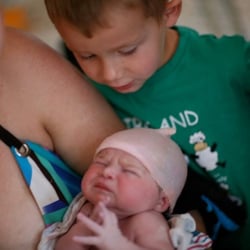 Growing Families Midwifery Service - Big brother and new sister.