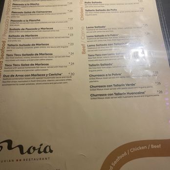 Moia Peruvian Restaurant - Menu - Peruvian Near Me - Las Vegas, Nevada
