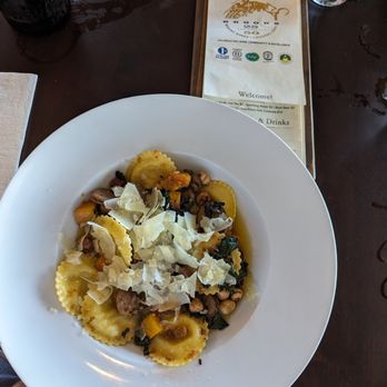 Brooks Wine - delicious butternut squash ravioli with a ton of add-ins and toppings - Wineries Near Me - Amity, Oregon
