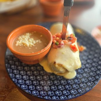 Casa de Tres Reyes - Queso Burrito Refried beans - Mexican Near Me - Des Peres, Missouri