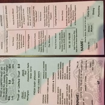 Scratch Brick Oven - Menu- July 2015 - Pizza Near Me - Johnson City, Tennessee