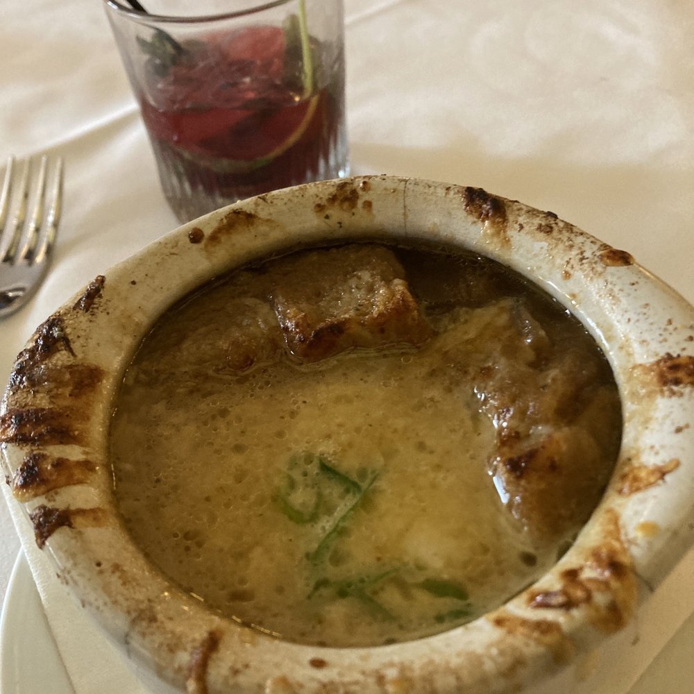 Five Steakhouse - Wonderful French onion soup! - Wine Bars Near Me - Plymouth, Michigan
