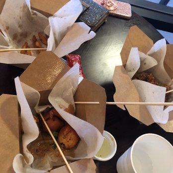 Ding Tea La Mirada - Fries - spicy, fish balls - spicy, and pop corn chicken - extra crunch. Booooooooomb. - Bubble Tea Near Me - La Mirada, California