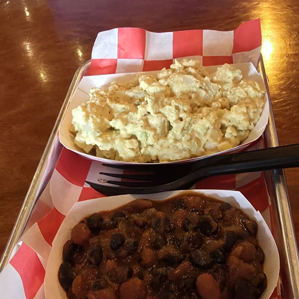 Beans, potato salad, Beans, potato salad,