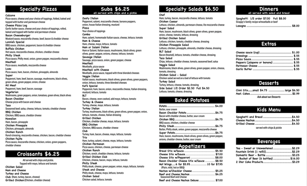 Menu photo 1 Snappy's Pizza Fairview, TN