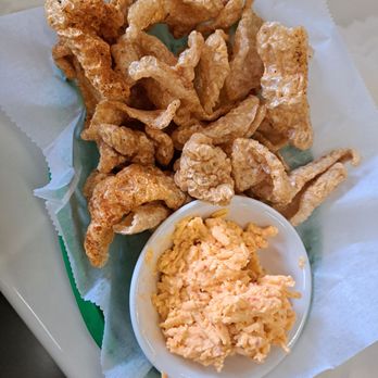 Orange Blossoms - Keystone Heights - Pork skins with pimento cheese was pretty good! - New American Near Me - Keystone Heights, Florida Orange Blossoms - Keystone Heights - Pork skins with pimento cheese was pretty good! - New American Near Me - Keystone Heights, Florida