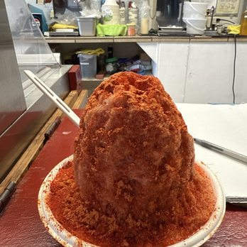 Maili Shave Ice and Snacks - Strawberry with li hung Mui powder. My fave since little kid times - Desserts Near Me - Waianae, Hawaii