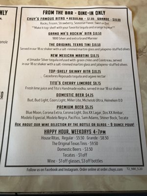 Menu photo 4 Chuy's Greenville, SC