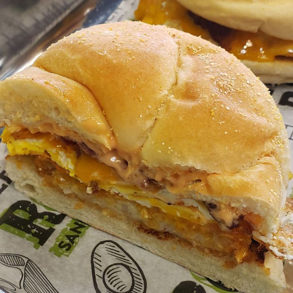 Roast egg sandwich with cheddar Roast egg sandwich with cheddar