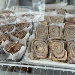 B's Bakery - Cinnamon rolls and muffins. Devine!