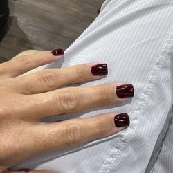 Elysium Nail Spa - Maroon nails