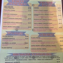 Maria's Cafe Bistro - Menu
