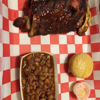 Bobby D's BBQ - Ribs with BBQ beans and cornbread - Barbeque Near Me - Jerome, Arizona