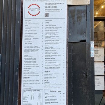 Bonjour Mixeur - Menu 10/19/23 - Cafes Near Me - New York, New York