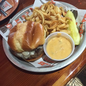 Hooters - Mushroom Swiss Burger - Sports Bars Near Me - Baton Rouge, Louisiana