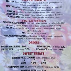 Buck's Pizza - Menu