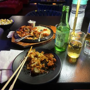 Chungdam 828 - Spicy chicken with cheese. CASS beer and Chamisul Fresh. - Lounges Near Me - Los Angeles, California Chungdam 828 - Spicy chicken with cheese. CASS beer and Chamisul Fresh. - Lounges Near Me - Los Angeles, California