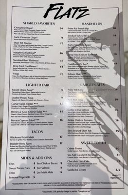 Menu photo 1 Flatz Restaurant and Lounge Broomfield, CO Menu photo 1 Flatz Restaurant and Lounge Broomfield, CO