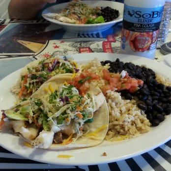 Wahoo's - #2 entree 1 chicken, 1 fish taco with brown rice and black beans. Yum!!! - Seafood Near Me - Temecula, California