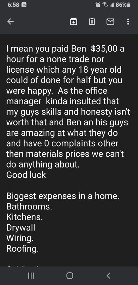 Slide of B&C General Contractor