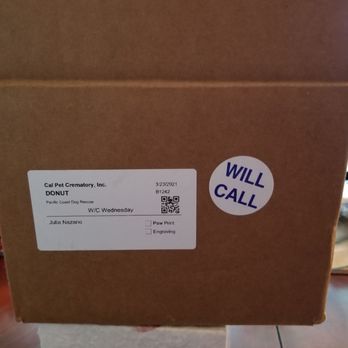 West Coast - This is how your pet is packaged for pick up. - Pet Cremation Services Near Me - Sun Valley, California