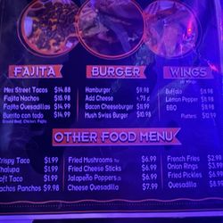 The Toucan Lounge - Food Menu