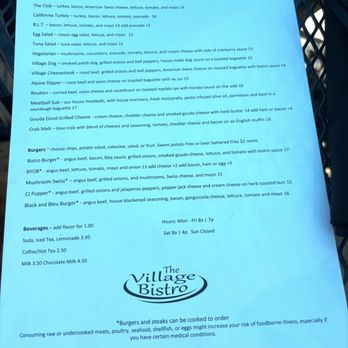 The Village Bistro - Menu - American Near Me - Kennewick, Washington