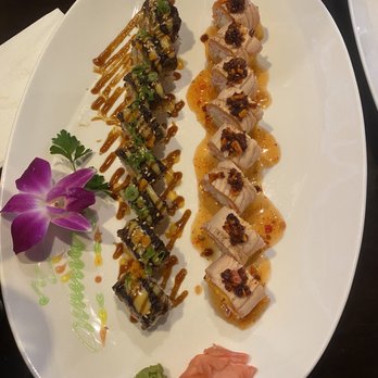 Unagi & Sushi - Filet Mignon Roll & a roll from one of the boards I don't remember the name. It has pepper flakes on top. It was delicious! - Sushi Bars Near Me - Metairie, Louisiana Unagi & Sushi - Filet Mignon Roll & a roll from one of the boards I don't remember the name. It has pepper flakes on top. It was delicious! - Sushi Bars Near Me - Metairie, Louisiana