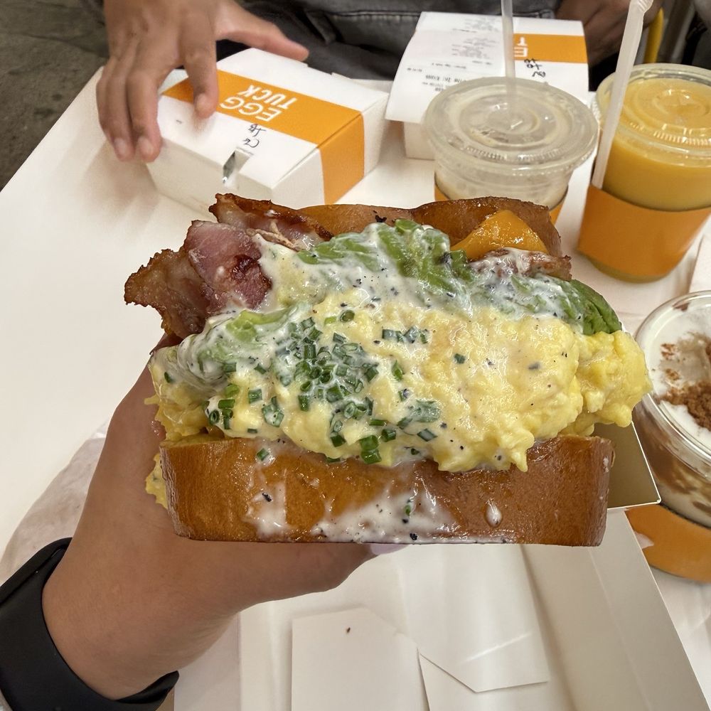 Egg Tuck - BACON & CHEESE with avocado added - Breakfast & Brunch Near Me - Los Angeles, California Egg Tuck - BACON & CHEESE with avocado added - Breakfast & Brunch Near Me - Los Angeles, California