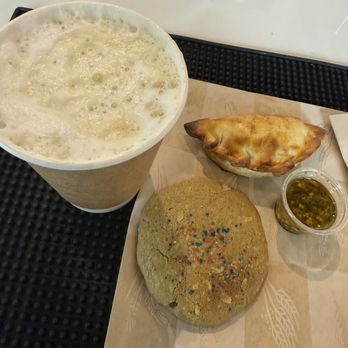 The Fruit Tree - Yerba Mate latte, mushroom empanada with chimichurri, coconut matcha cookie. - Juice Bars & Smoothies Near Me - Berkeley, California The Fruit Tree - Yerba Mate latte, mushroom empanada with chimichurri, coconut matcha cookie. - Juice Bars & Smoothies Near Me - Berkeley, California