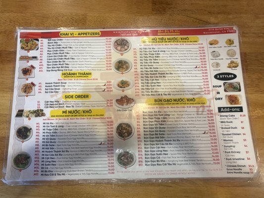 Menu photo 2 Hue Ky Mi Gia Westminster, CA