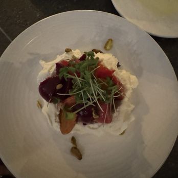 Cantinetta - Roasted Beets , Mozzarella Fresca , Pistachios , Gremolata - Tuscan Near Me - Seattle, Washington Cantinetta - Roasted Beets , Mozzarella Fresca , Pistachios , Gremolata - Tuscan Near Me - Seattle, Washington