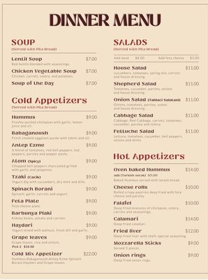 Menu photo 8 Mangal Turkish Grill Clearwater, FL