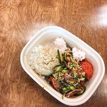 Poke Bar - Half brown&white rice with 3 scoops of your choice fish. - Poke Near Me - Peoria, Arizona Poke Bar - Half brown&white rice with 3 scoops of your choice fish. - Poke Near Me - Peoria, Arizona