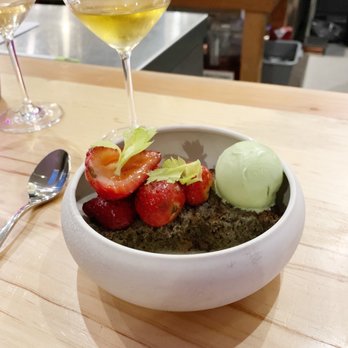 Mägo - Buckwheat, grilled strawberry, Angelica ice cream - Colombian Near Me - Oakland, California Mägo - Buckwheat, grilled strawberry, Angelica ice cream - Colombian Near Me - Oakland, California