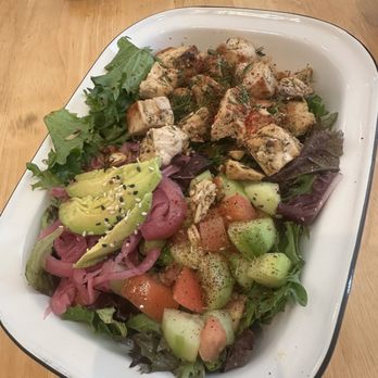 Healthyish Republic - Mixed Green Salad with Greek chicken protein - Mediterranean Near Me - San Francisco, California Healthyish Republic - Mixed Green Salad with Greek chicken protein - Mediterranean Near Me - San Francisco, California