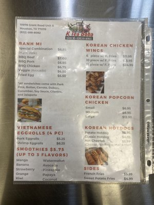Menu photo 5 K Tea Boba Houston, TX