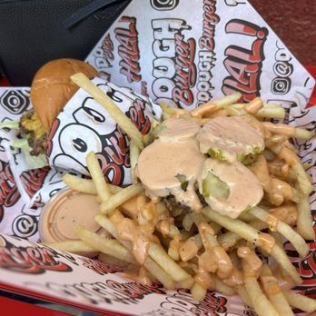 Dough Burger - Single DoughBurger with Smash Fries (patty) - Burgers Near Me - Milpitas, California Dough Burger - Single DoughBurger with Smash Fries (patty) - Burgers Near Me - Milpitas, California