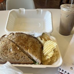 Club sandwhich and Nutella latte Club sandwhich and Nutella latte
