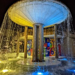 Downtown Columbia Lakefront - Fountain at night