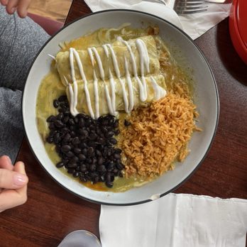 La Bodeguita - Another dish with chicken (I think enchiladas?) with green sauce. - Mexican Near Me - Bodega Bay, California