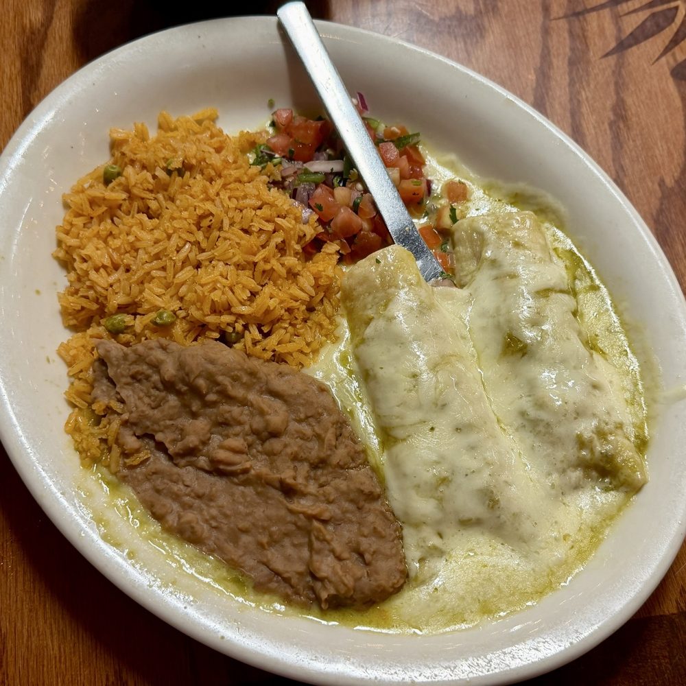 Taqueria Jalisco - Green Chili Chicken Enchiladas!!! - Mexican Near Me - Lubbock, Texas