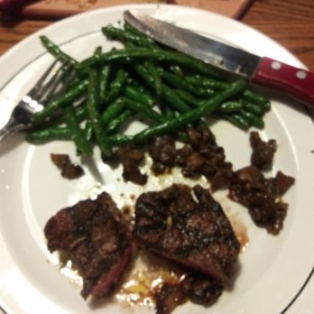 Saltgrass Steak House - Smothered steak filet with green beans. - Steakhouses Near Me - Liberty, Missouri