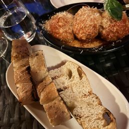 Veal meatballs and bread Veal meatballs and bread
