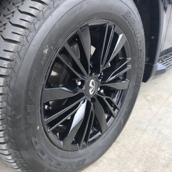 Texas Custom Wraps - Gloss black powder coated wheels for Infiniti San Antonio Dealership. - Vehicle Wraps Near Me - Boerne, Texas Texas Custom Wraps - Gloss black powder coated wheels for Infiniti San Antonio Dealership. - Vehicle Wraps Near Me - Boerne, Texas