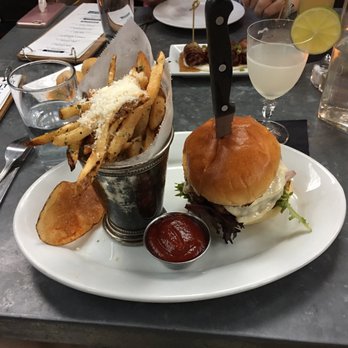 The Ice Plant - Burger with truffle fries - Cocktail Bars Near Me - St. Augustine, Florida